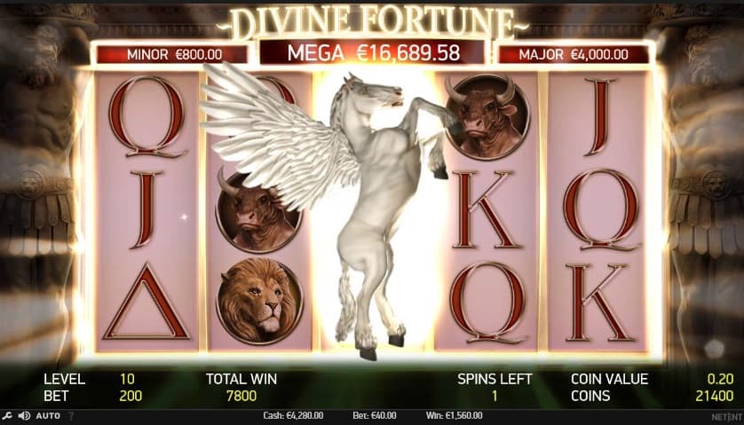 Divine Fortune symboler på spilleplade