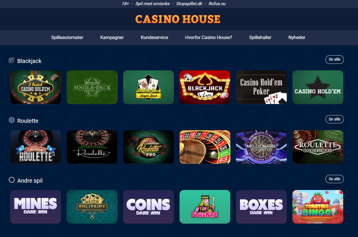 Bordspil casino house